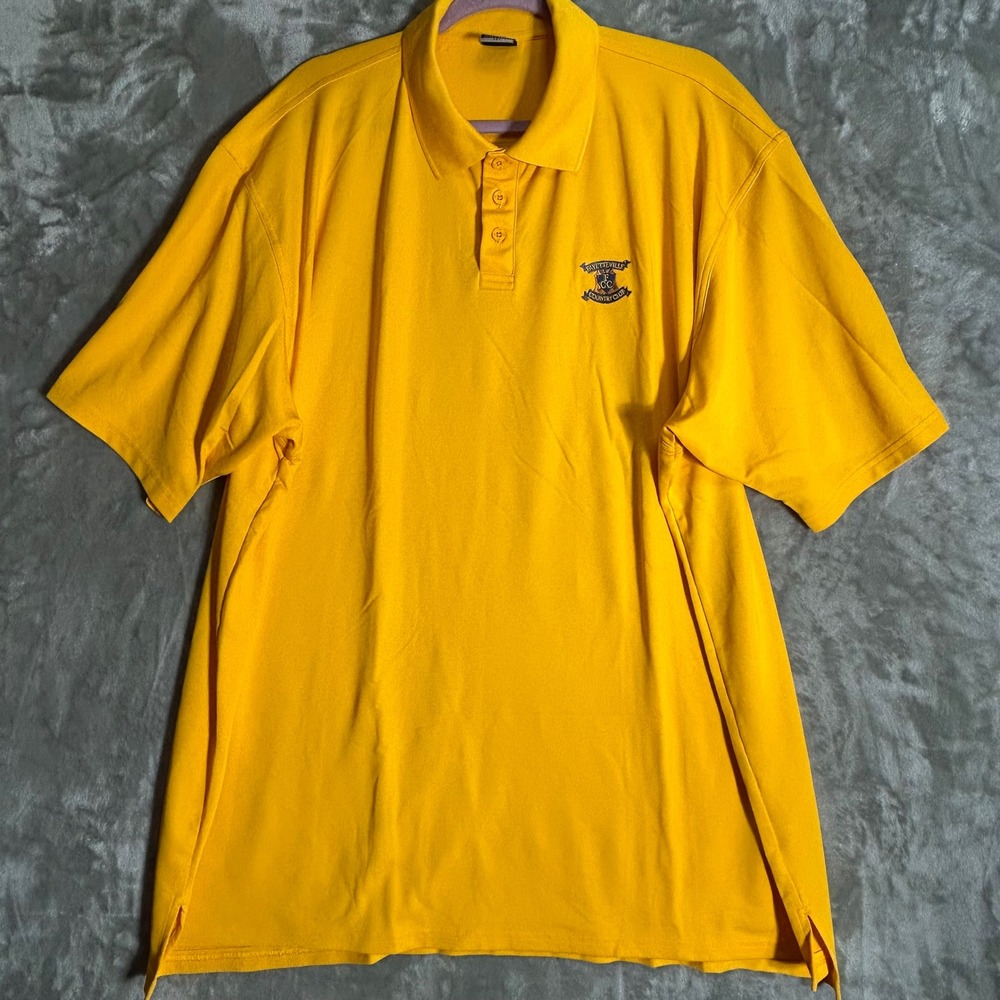 Under Armour Fayetteville Country Club Polo Shirt Mens 3XL Yellow Short Sleeve